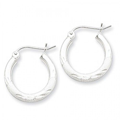 Round Earrings - Hoop in Sterling Silver - Hinge with Post - Women - Stylish