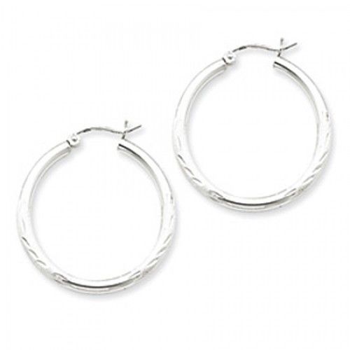 Round Earrings - Hoop in Sterling Silver - Notched W/ Hinge - Women - Striking