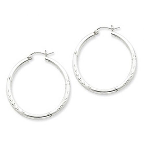 Round Earrings - Hoop in Sterling Silver - Hinge W/ Post - Women - Neat