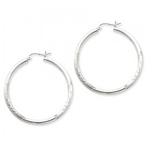 Round Earrings - Hoop in Sterling Silver - Hinge Back - Women - Impressive