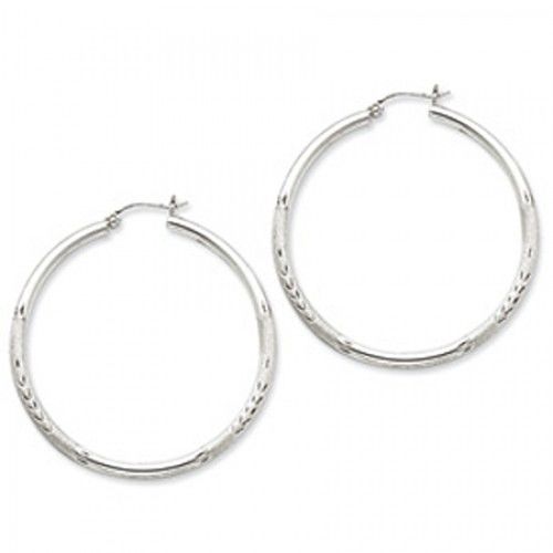 Round Earrings - Hoop in Sterling Silver - Notched with Hinge - Astonishing