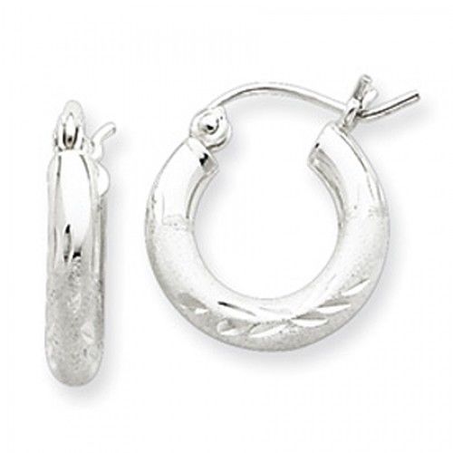 Round Earrings - Hoop in Sterling Silver - Notched Back - Women - Eye-Popping