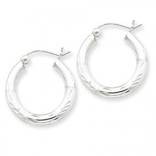 Round Earrings - Hoop in Sterling Silver - Notched W/ Post - Compelling