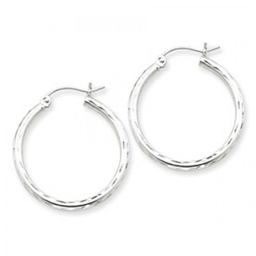 Round Earrings - Hoop in Sterling Silver - Notched W/ Hinge - Women - Delightful