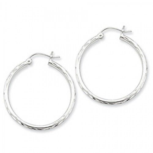 Round Earrings - Hoop in Sterling Silver - Hinge W/ Post - Women - Divine