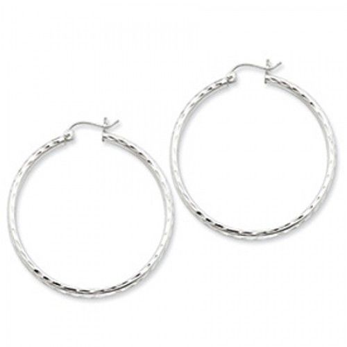 Round Earrings - Hoop in Sterling Silver - Notched with Hinge - Enticing