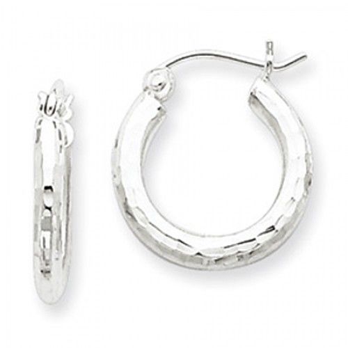 Round Earrings - Hoop in Sterling Silver - Post with Hinge - Women - Exquisite