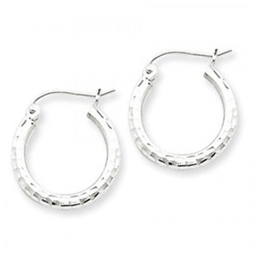 Round Earrings - Hoop in Sterling Silver - Notched Back - Women - Fascinating