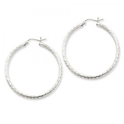 Round Earrings - Hoop in Sterling Silver - Hinge W/ Post - Women - Ideal