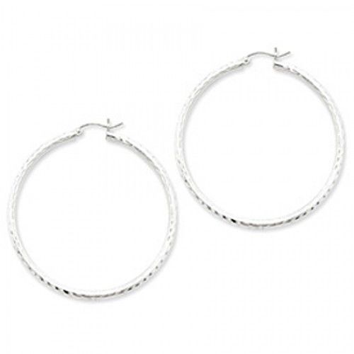 Round Earrings - Hoop in Sterling Silver - Notched with Hinge - Marvelous