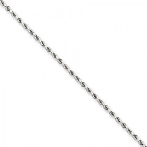 Rope Chain Necklace in 14kt White Gold - Lobster Claw - Pleasant - Unisex Adult