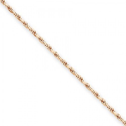 Rope Chain Necklace in Rose Gold - 14kt - Lobster Claw - Lovable - Unisex Adult