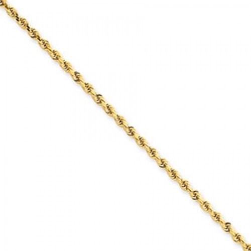 Rope Chain Necklace in 14kt Yellow Gold - Lobster Claw - Tempting - Unisex Adult
