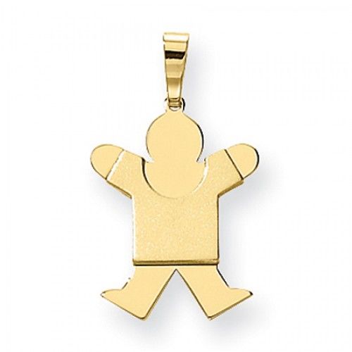 14k Yellow Gold Excited Boy Joy Pendant