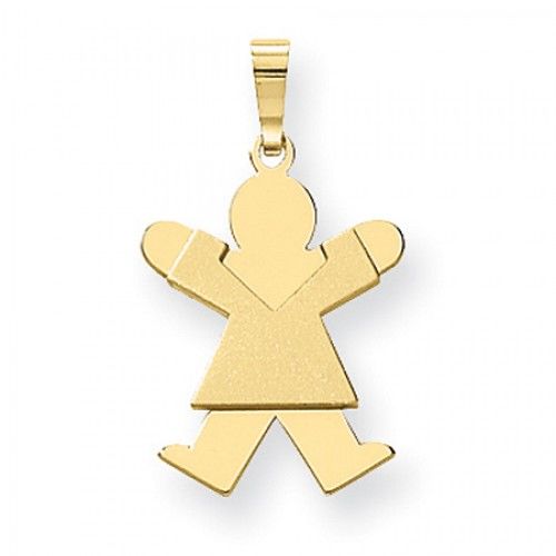 14k Yellow Gold Jumping Girl Joy Pendant