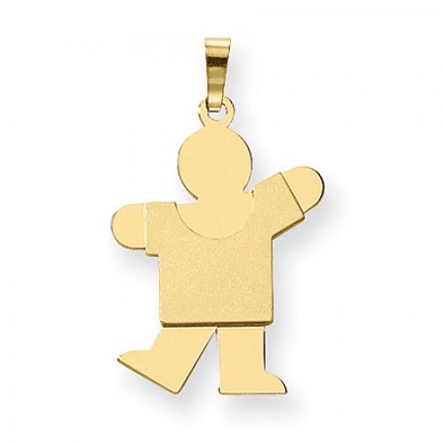 14k Yellow Gold Happy Go Lucky Boy Kiss Pendant