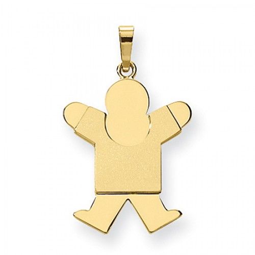 14k Yellow Gold Blissful Boy Jumping Joy Pendant