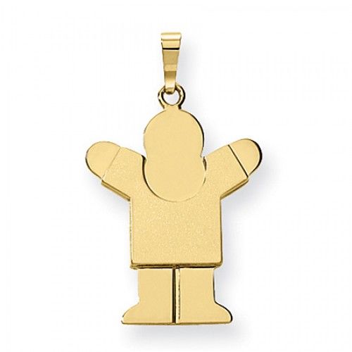 14k Yellow Gold Huggable Boy Love Pendant