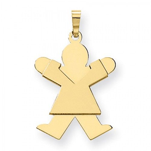 14k Yellow Gold Happy Girl Jumping Joy Pendant