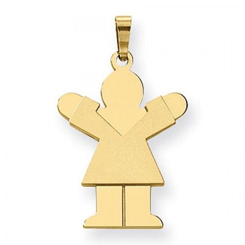14k Yellow Gold Huggable Girl Love Pendant