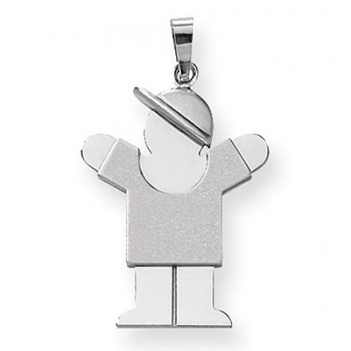 14k White Gold Love Pendant - Big Boy with Baseball Hat