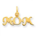 Mom Charm in Yellow Gold - 14kt - Glossy Finish - Charming - Women