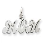 Mom Charm in White Gold - 14kt - Mirror Finish - Outstanding - Women