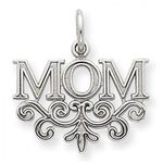 Mom Charm in White Gold - 14kt - Mirror Polish - Enticing - Women