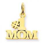 Number 1 Mom Charm in 14kt Yellow Gold - Mirror Finish - Excellent - Women