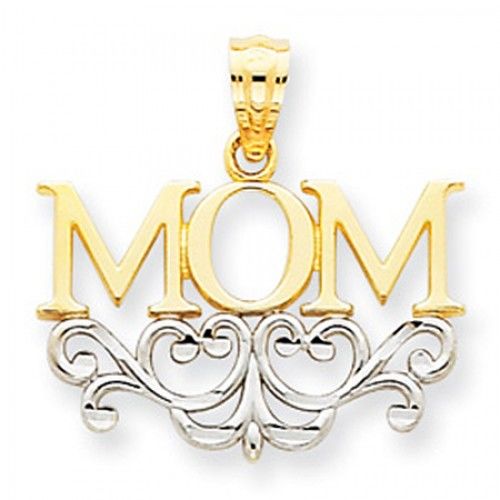 #1 Mom On Dual Hearts Mom Pendant