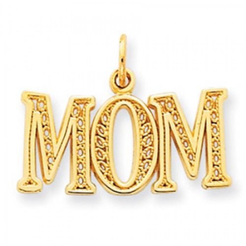 Mom Charm in 14kt Yellow Gold - Glossy Finish - Classy - Women