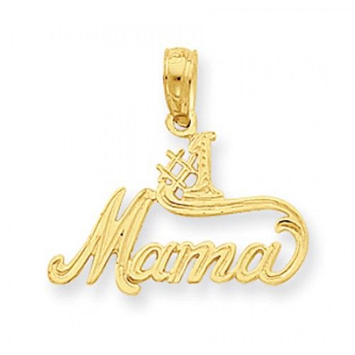 14k Yellow Gold #1 Mama Mom Pendant
