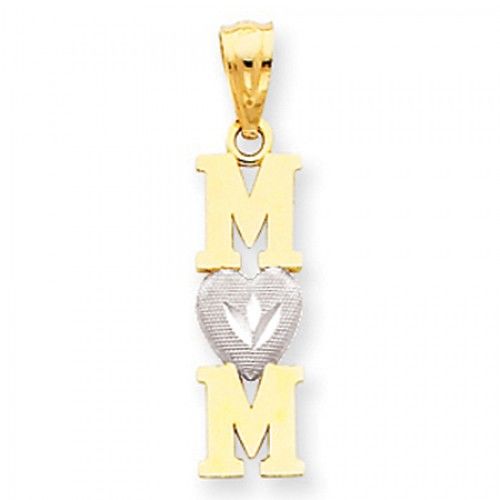 Vertical 'O' Heart Mom Pendant