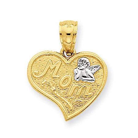 Pondering Angel in Heart Mom Pendant