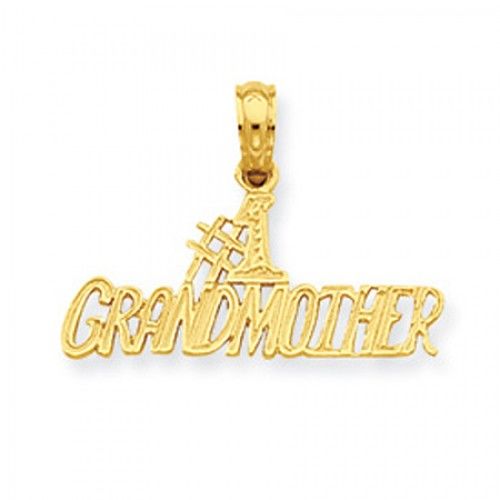 14k Yellow Gold #1 Grandmother Grandma Pendant