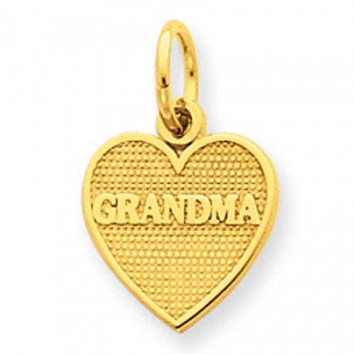 Grandma Heart Charm in Yellow Gold - 14kt - Glossy Finish - Splendid - Women