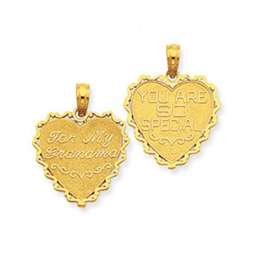 14k Yellow Gold 'For My Grandma / You Are so Special' Grandma Pendant