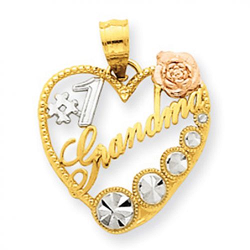 14k Rose and Yellow Gold #1 Grandma W/ Rose and Circle Grandma Pendant