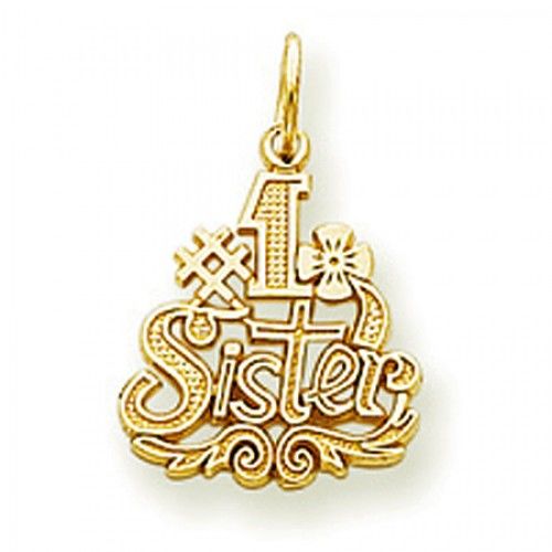 Number 1 Sister Charm in Yellow Gold - 14kt - Astonishing - Women
