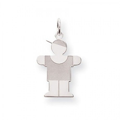 Boy Charm in Sterling Silver - Polished Finish - Brilliant - Women