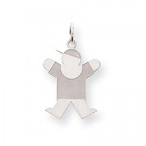 Boy Charm in Sterling Silver - Glossy Polish - Pleasing - Women