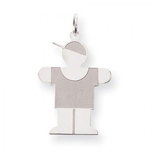 Boy Charm in Sterling Silver - Polished Finish - Delightful - Women