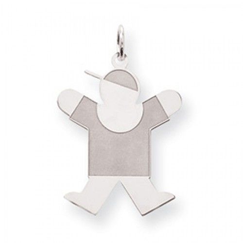 Boy Charm in Sterling Silver - Glossy Polish - Shapely - Women