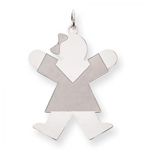 Dressed Girl Charm in Sterling Silver - Mirror Finish - Ravishing - Women