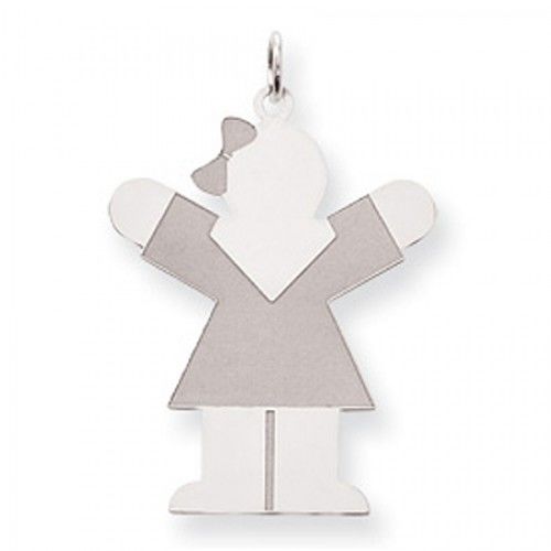 Dressed Girl Charm in Sterling Silver - Glossy Polish - Magnificent - Women
