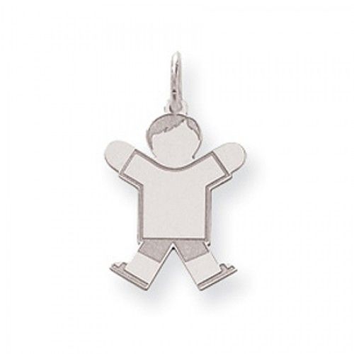 Boy Charm in Sterling Silver - Polished Finish - Wonderful - Women