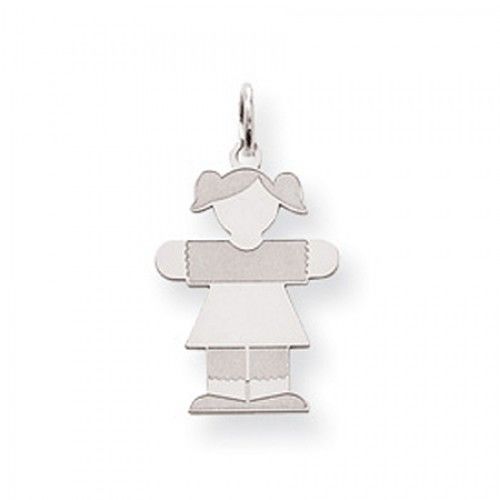 Girl Charm in Sterling Silver - Glossy Polish - Glamorous - Women