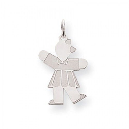 Girl Charm in Sterling Silver - Mirror Finish - Eye-Popping - Women