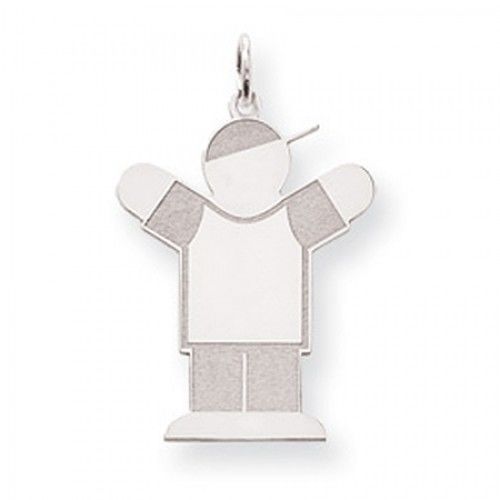 Boy Charm in Sterling Silver - Glossy Polish - Stylish - Women