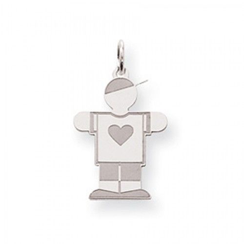 Heart Boy Charm in Sterling Silver - Mirror Polish - Enticing - Women
